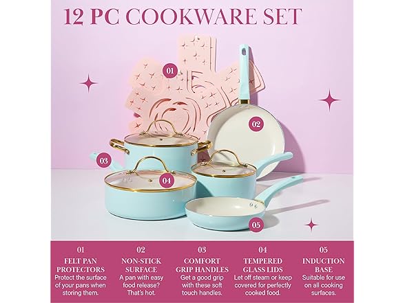 Paris Hilton Nonstick Pots and Pans Set