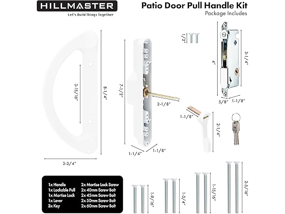 Sliding Glass Door Handle Lock & Key