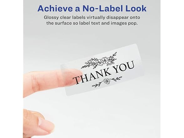 Avery Glossy Clear Address Labels, Laser/Inkjet, 1" x 2-5/8"