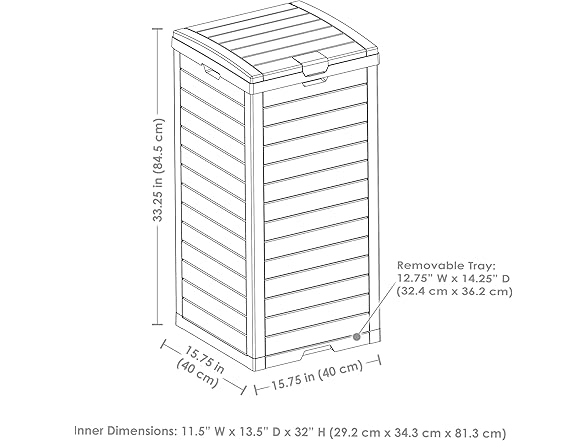 Sunnydaze Decor 39-Gal Trash Can Black