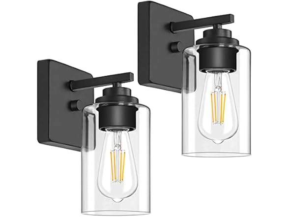 VerRon 2-Pack Wall Sconce, Black