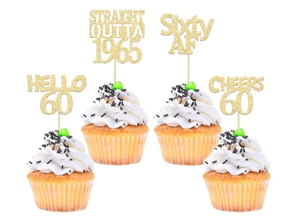 Gyufise Cupcake Toppers 60th Birthday