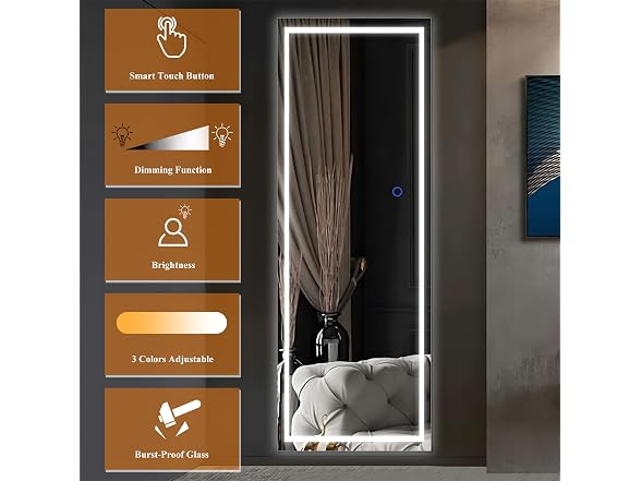 NeuType LED Mirror 63"x 20" Full Length 