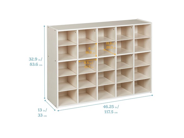 ECR4Kids Streamline 25 Cubby Tray Storage Cabinet