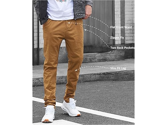 Mens Super Flex Stretch Chino Pants