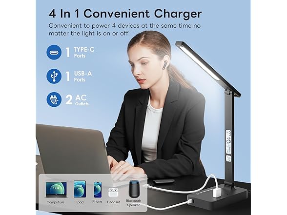 Desk Lamp With Usb Charging Port: Led