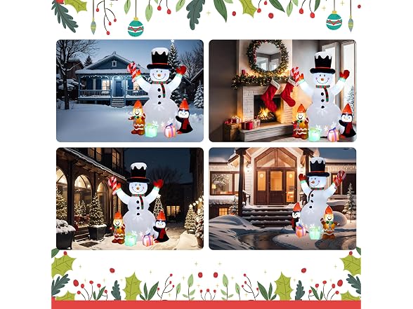 6' Inflatable Snowman Yard Decoration