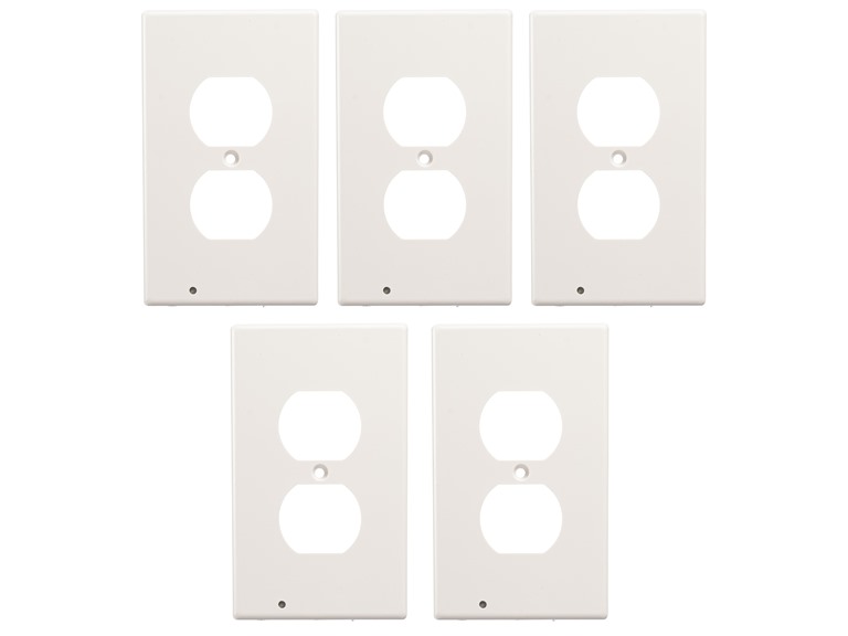 5-Pack Outlet Cover with LED Night Light Round