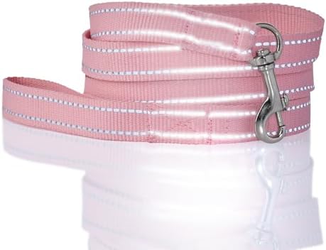 Pet Passion Reflective Durable Dog Leash 7 Ft. for All Pet Breeds, Pink, One Size