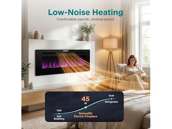 SereneLife Electric Fireplace Insert with Heater