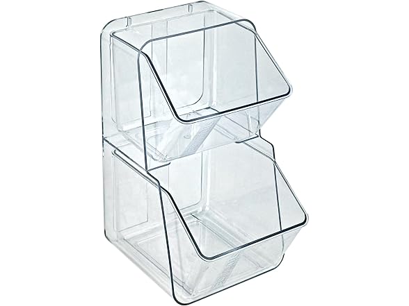Azar Displays 556760-2PK Two-Tier Clear Organizer