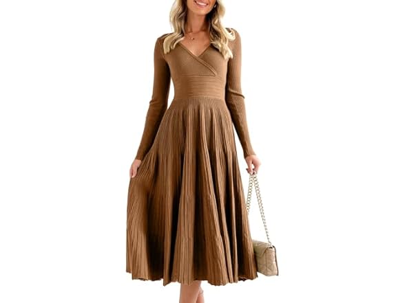 Women’s Pleated Knit Midi Dress