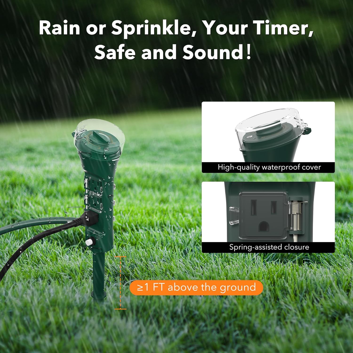 BN-LINK Outdoor Power Strip Yard Stake Timer, D2D - Gallery 16