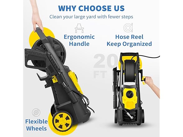 VEVOR Electric Pressure Washer, 2000 PSI 1.65GPM