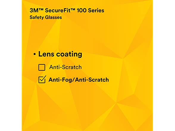 3M Safety Glasses SecureFit 100 Series