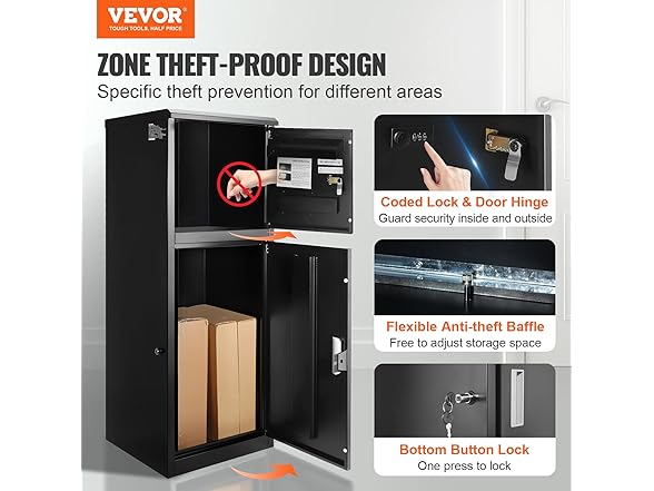 VEVOR Package Delivery Boxes for Outside 16.2"x15.8"x44"