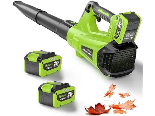GREENER LB03 Cordless Leaf Blower 2×4.0Ah Battery