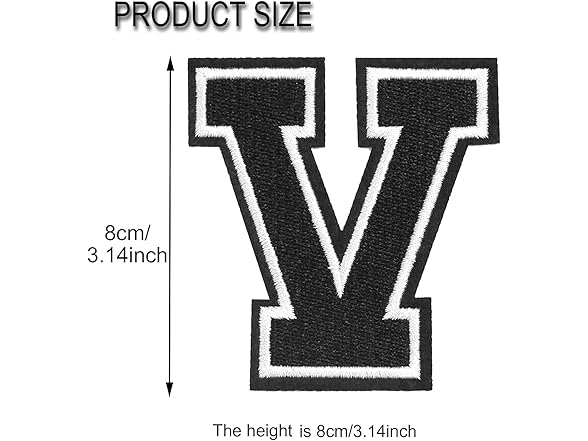 ZLETTERY 4Pcs 3.14 inch Iron on Letter