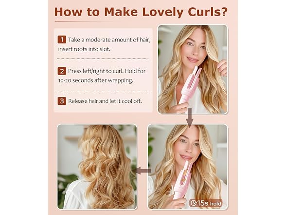Auto Hair Curler, 4 Temps & 3 Timers