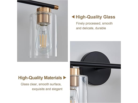 Black Bathroom Light 2-Light Vanity