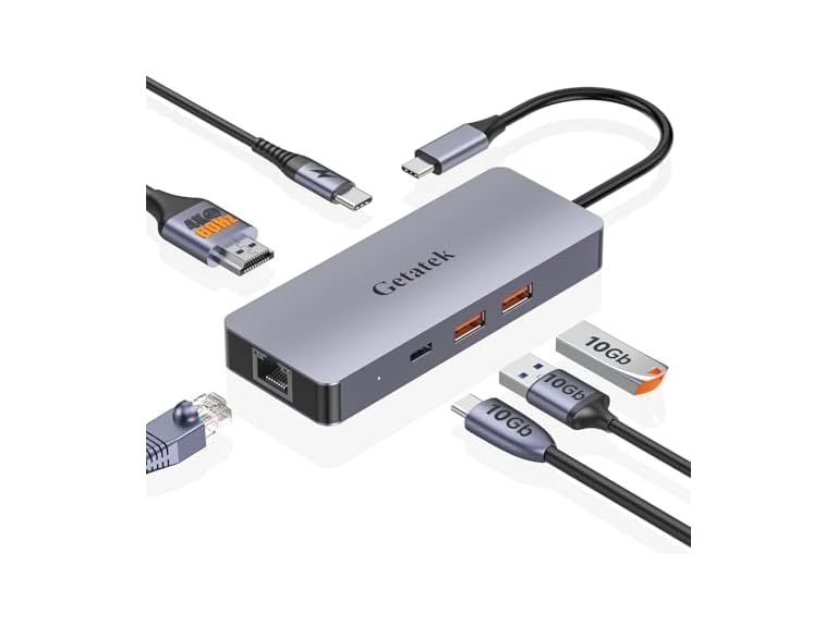 USB-C Ethernet Hub 6-Port Adapter with HDMI