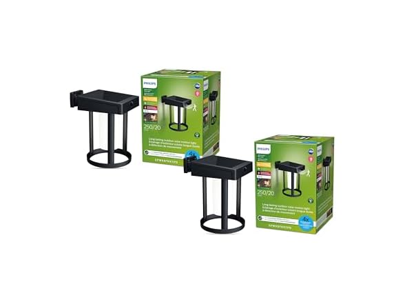 Philips LED Solar Cylinder, 2 pack