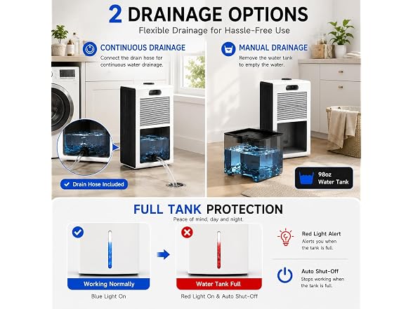 WoEleLigt Dehumidifiers for Home, White Black - Gallery 3