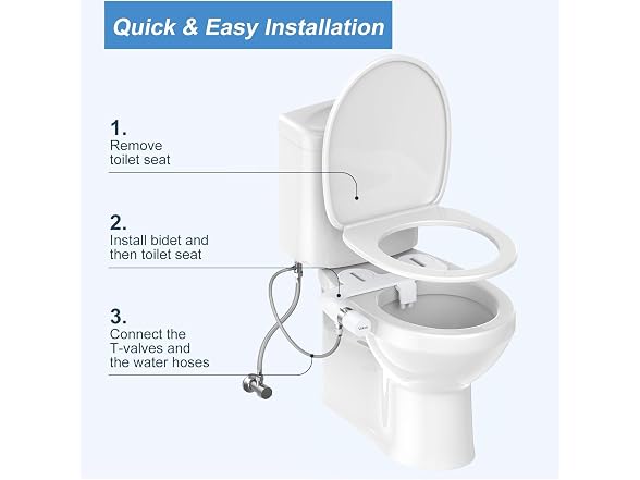 Veken Ultra-Slim Bidet, Non-Electric Dual Nozzle
