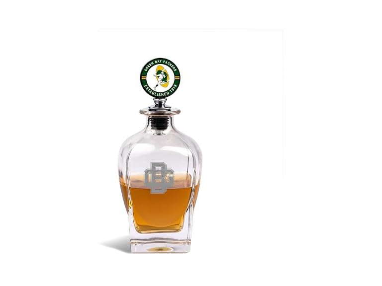 The Memory Company Officially Licensed NFL Team Spirit Decanter Set - Premium Glass Decanter with Team Mascot Stopper, 750ml Capacity, Official NFL Licensed Bar Collection, Whiskey Bourbon Gift