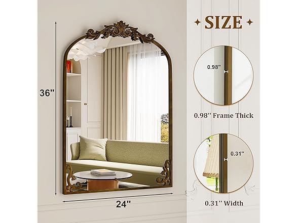 Arched Wall-Mounted Bathroom Mirror