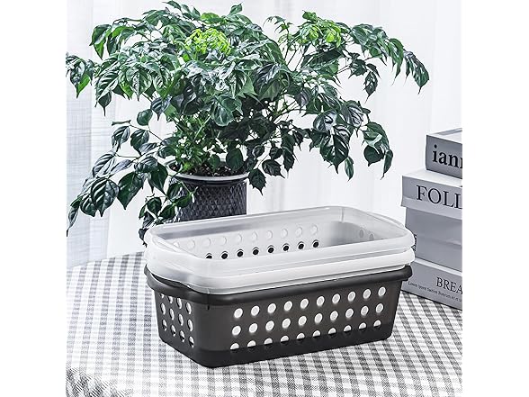 Cetomo Plastic Storage Baskets with Handle, 12 Pack