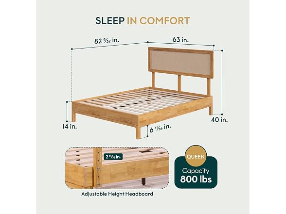 Bme Nipe Bed Frame with Headboard, Bohemian