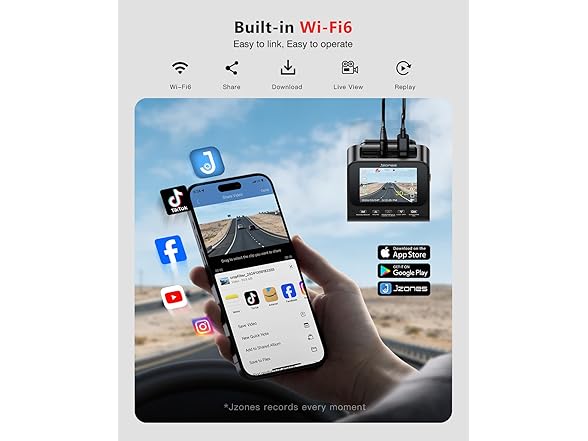 JZONES 4K Dash Cam Front and Rear