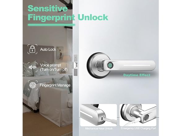 GeekTale Biometric Smart Door Bedroom/Home/Off
