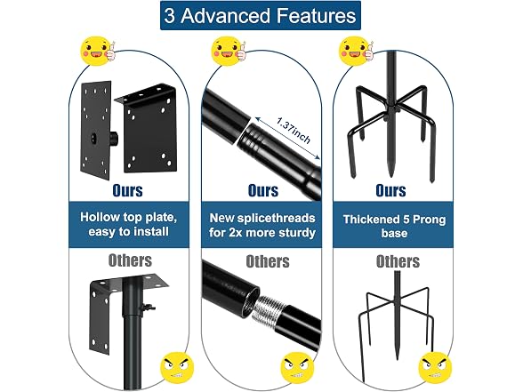 Ottsuls 109in Bird Feeder Pole Kit