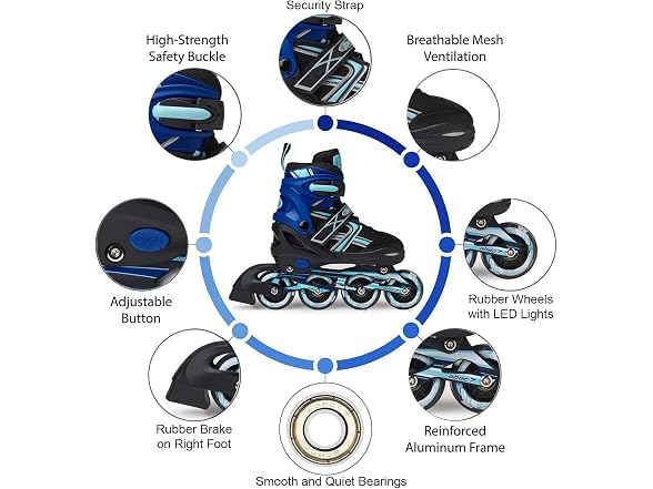 Xino Sports Kids' Adjustable Inline Skates