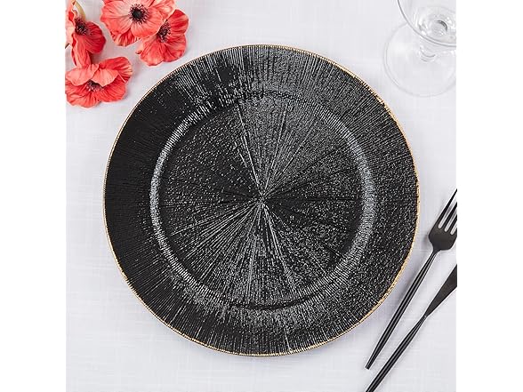 SARO LIFESTYLE Textured Decorative Charger Plates (Set of 4) 