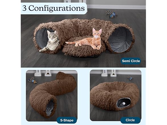 PETMAKER Cat Tunnel with Bed for Indoor Cats - 3F