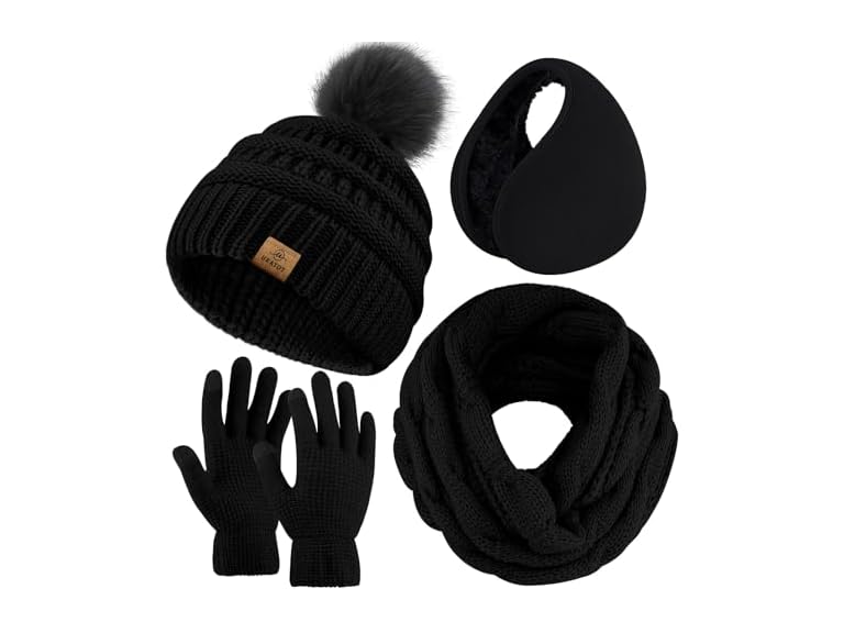 4 Pack Scarf Hat and Gloves Set