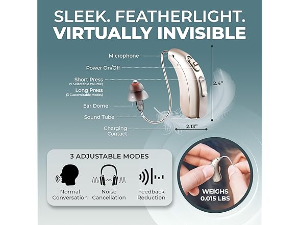 Linner Clarity OTC Hearing Aids Beige Gold