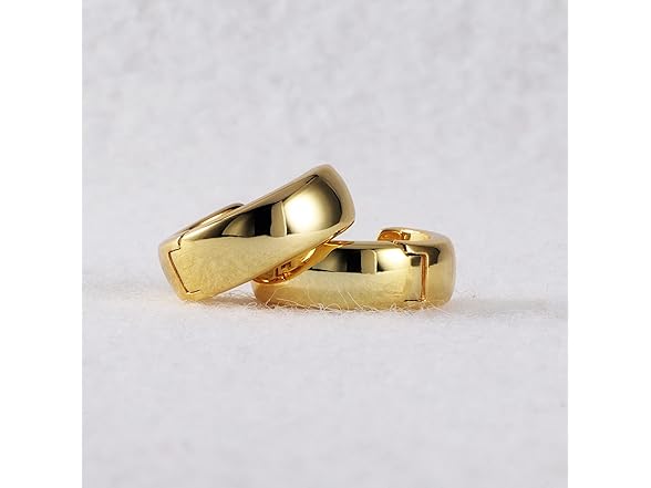 14K Gold Plated Cylindrical Hoop Earring