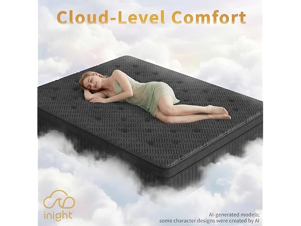 inight King 12 Inch Hybrid Mattress in a Box, Firm Euro Top
