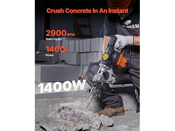 Demolition Jack Hammer, 1400W Electric