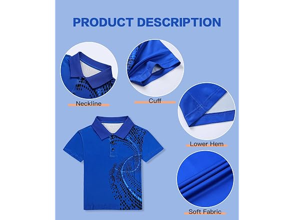 Secood Boys (XL) Short Sleeve Pique Polo Tops