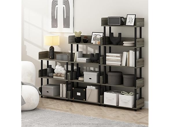 Furinno 5-Tier Display Oak/Black