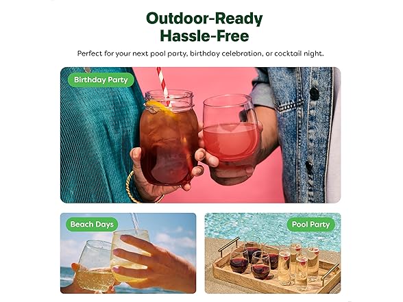 TOSSWARE POP Gold Rim 14oz Vino SET OF 48