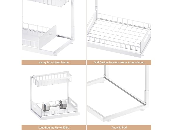 Under Sink Organizer and Storage 2 Pack, Slide Out