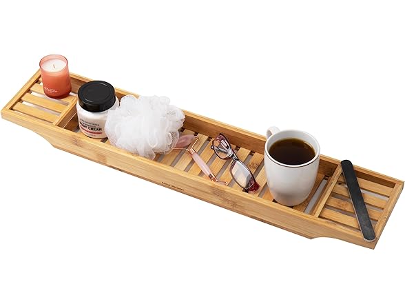 Mind Reader Bathtub Tray, Brown