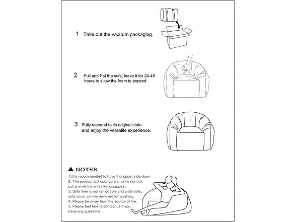 CangLong Ergonomic Bean Chair with Armrests