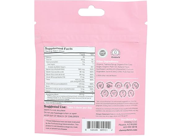 Chewsy Chews Beautiful Hair Soft Chews 6 Ct